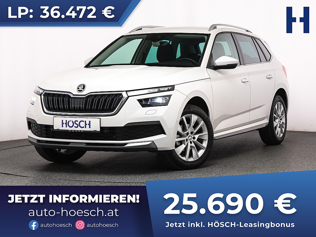 Skoda Kamiq TSI Style Aut. LED AHK ACC R-KAM 17er++ bei Autohaus Hösch GmbH in 