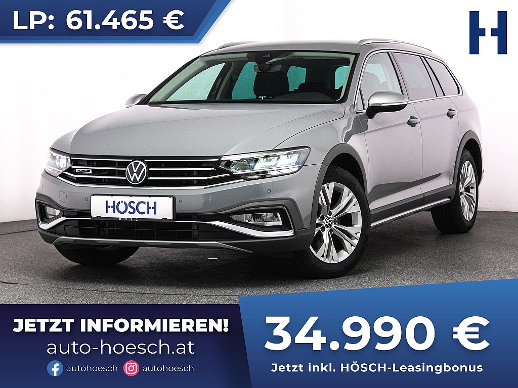 VW Passat Alltrack 2.0 TDI 4Motion ERSTBESITZ -43% bei Autohaus Hösch GmbH in 