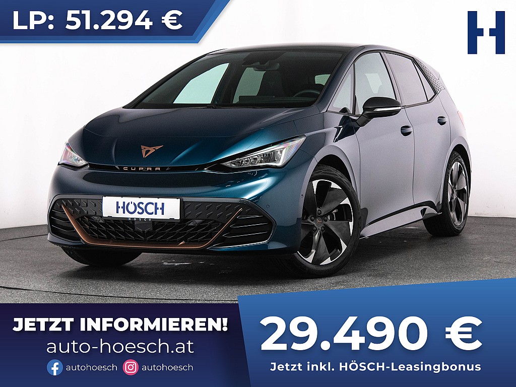 Cupra Born 62kWh SKY 19er BEATS 360°KAM WIE NEU -43% bei Autohaus Hösch GmbH in 