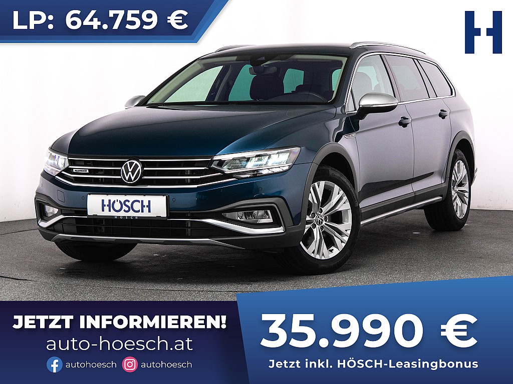 VW Passat Alltrack 2.0 TDI 4Motion WENIG KM -44% bei Autohaus Hösch GmbH in 