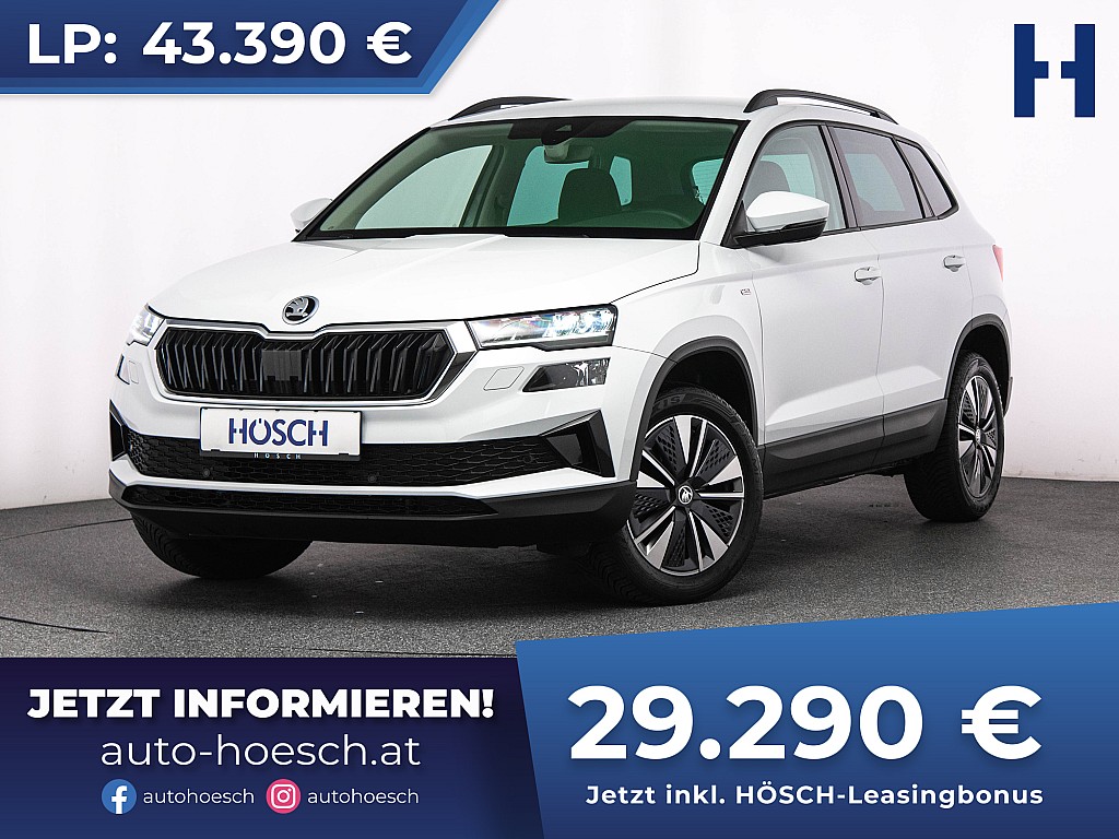 Skoda Karoq TDI Ambition Aut. LED NAV AHK ACC R-KAM bei Autohaus Hösch GmbH in 