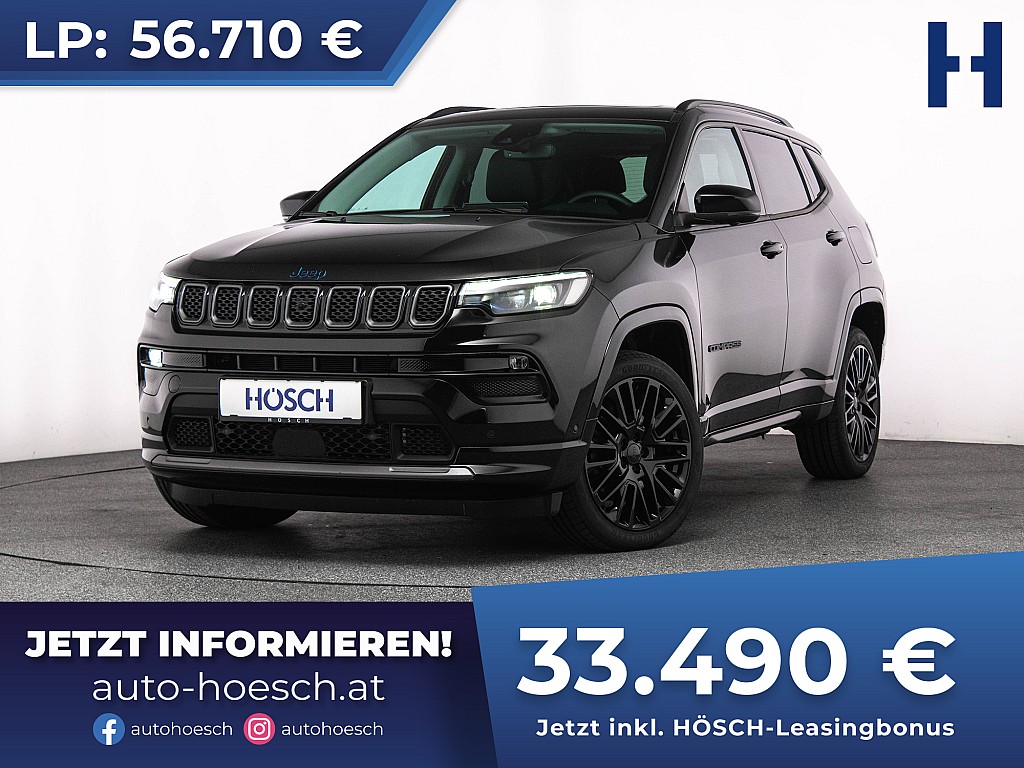 Jeep Compass S 4XE 240 PHEV PANO LEDER 19er 360° ACC ALPINE++ bei Autohaus Hösch GmbH in 