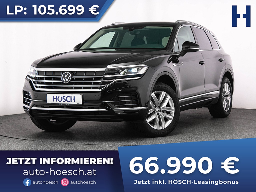 VW Touareg 3.0 TDI Elegance 4M LEDER AHK STHZ ACC bei Autohaus Hösch GmbH in 