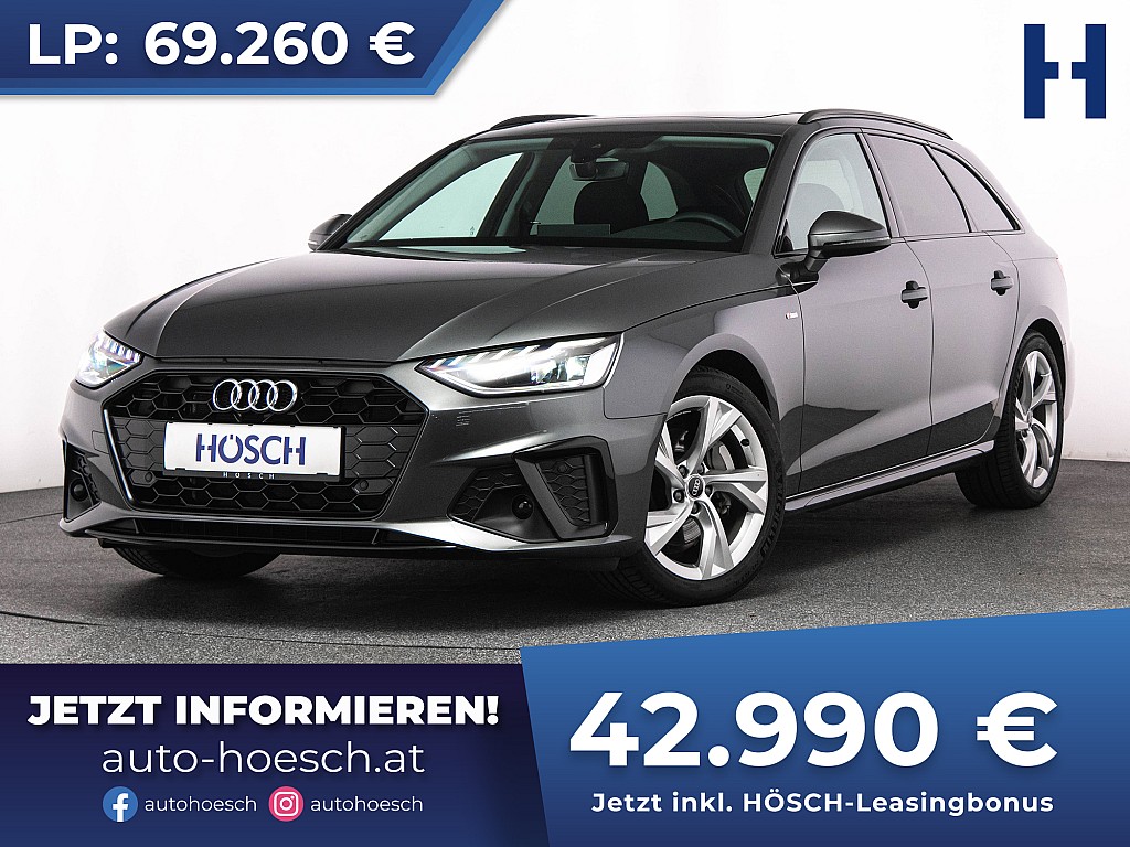 Audi A4 Avant 40 TDI S-Line BLACK PANO ACC -38% bei Autohaus Hösch GmbH in 