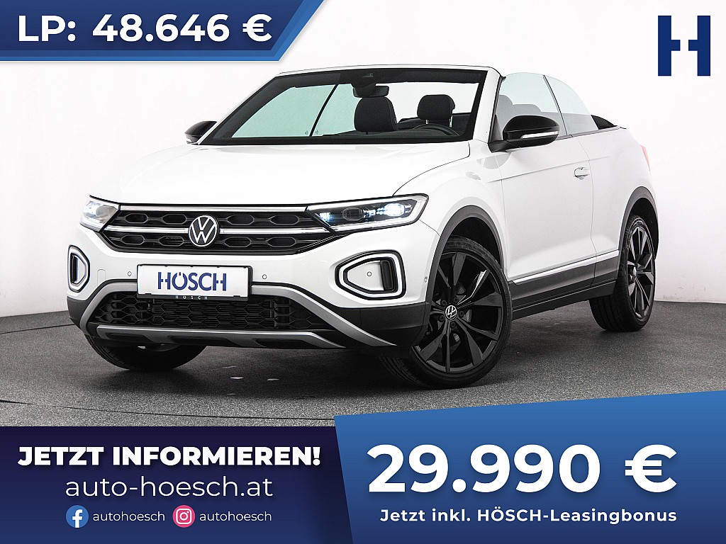 VW T-Roc Cabrio TSI Style Aut. 19er BLACK MATRIX ACC bei Autohaus Hösch GmbH in 