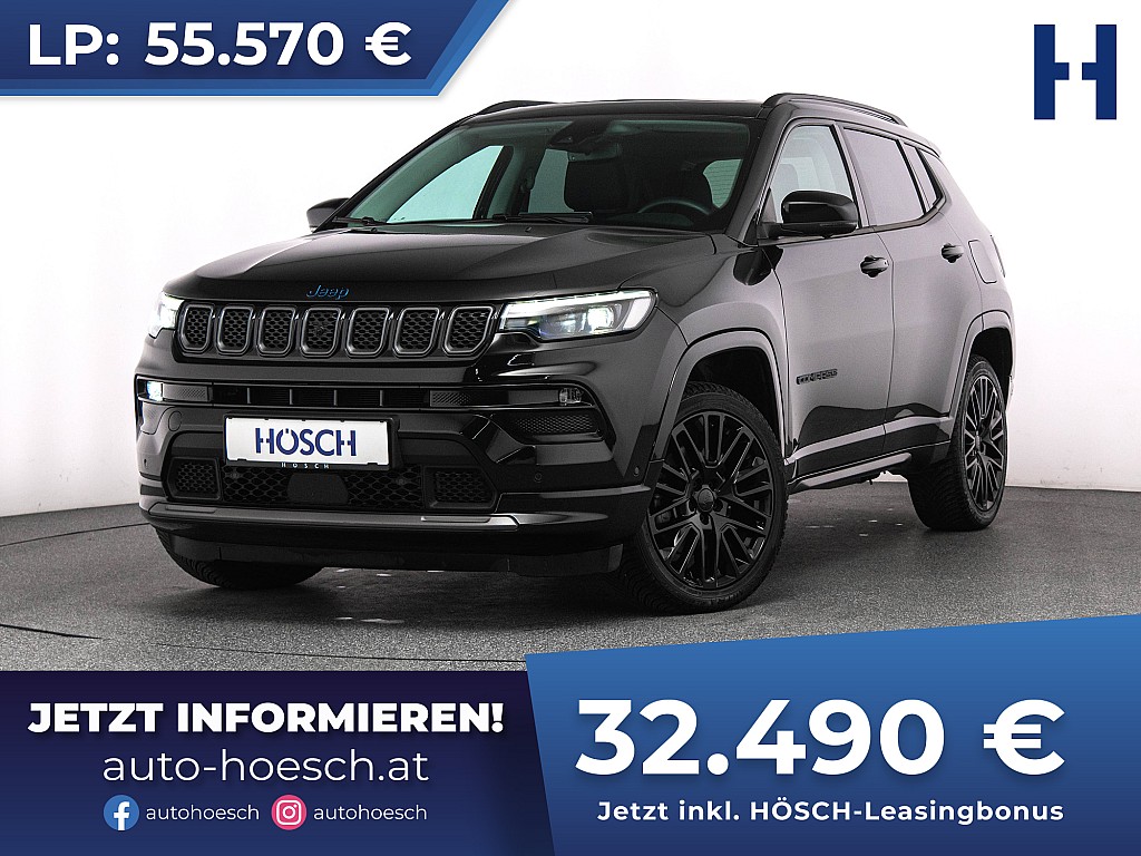 Jeep Compass S 4XE 240 PHEV PANO LEDER 19er 360° ACC ALPINE++ bei Autohaus Hösch GmbH in 