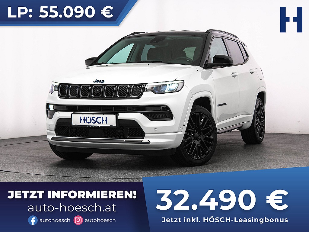 Jeep Compass S 4XE 240 PHEV LEDER 19er 360° ACC ALPINE++ bei Autohaus Hösch GmbH in 