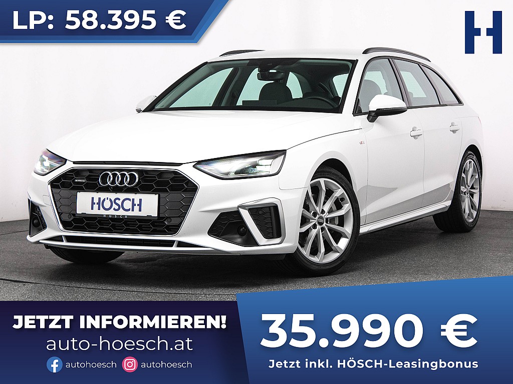 Audi A4 Avant 40 TFSI quattro S-Line LEDER AHK R-KAM bei Autohaus Hösch GmbH in 