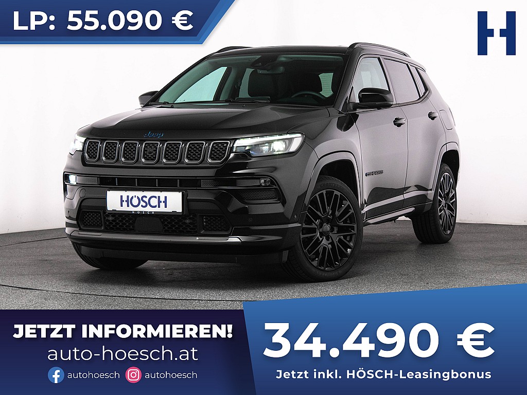 Jeep Compass S 4XE 240 PHEV LEDER 19er 360° ACC ALPINE++ bei Autohaus Hösch GmbH in 