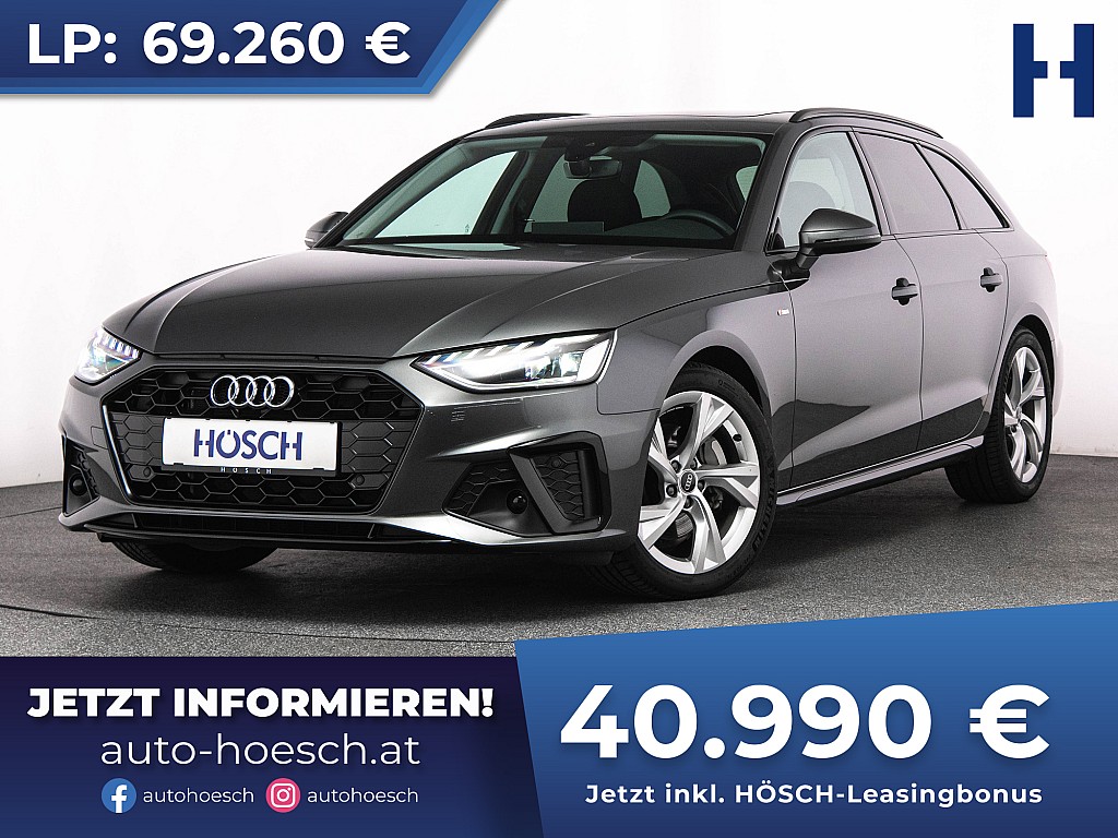 Audi A4 Avant 40 TDI S-Line BLACK PANO ACC -41% bei Autohaus Hösch GmbH in 