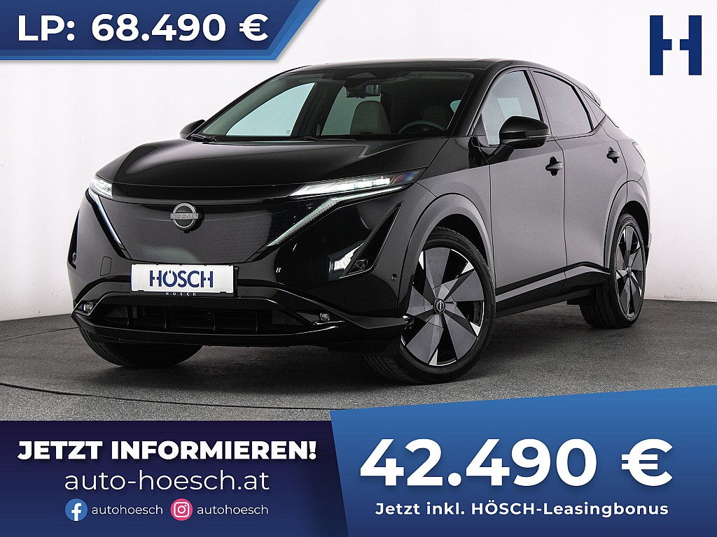 Nissan Ariya 87kWh Evolve Pack e-4orce 20″ PANO BOSE -38% bei Autohaus Hösch GmbH in 