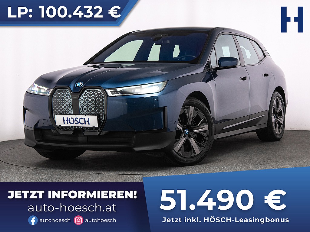 BMW iX xDrive40 SPORT 22er LASER LUFT H&K AHK -49% bei Autohaus Hösch GmbH in 