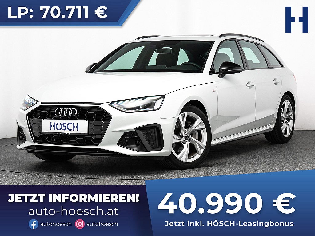 Audi A4 Avant 40 TDI S-Line BLACK PANO LED -43% bei Autohaus Hösch GmbH in 