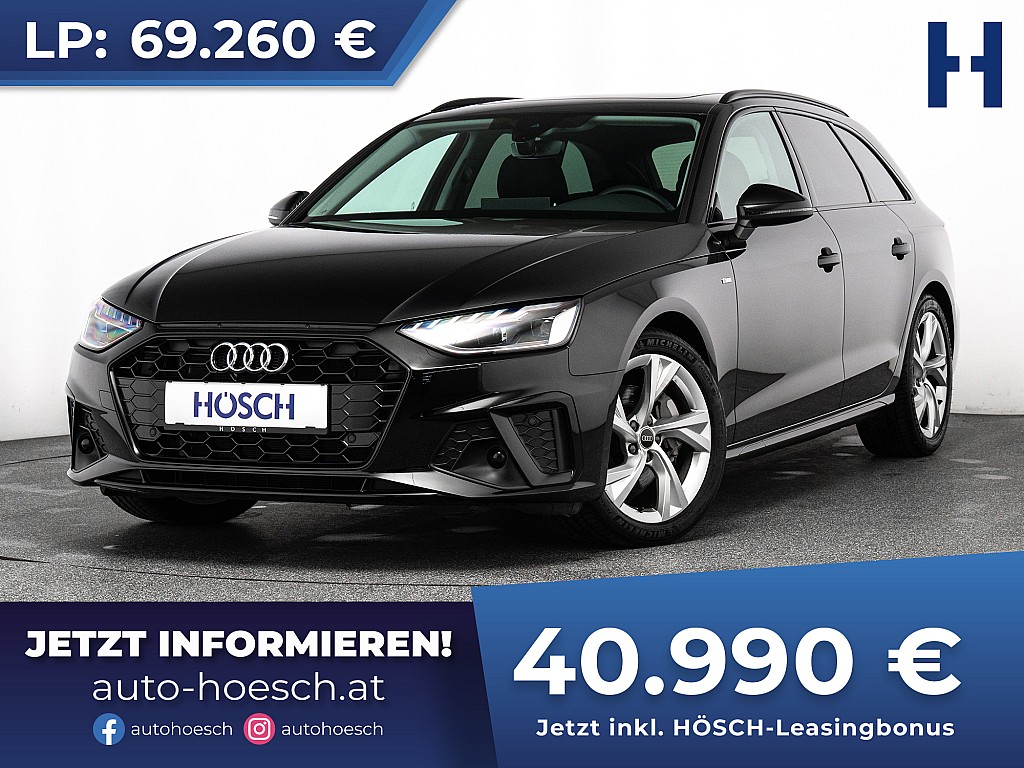 Audi A4 Avant 40 TDI S-Line BLACK PANO WIE NEU -41% bei Autohaus Hösch GmbH in 