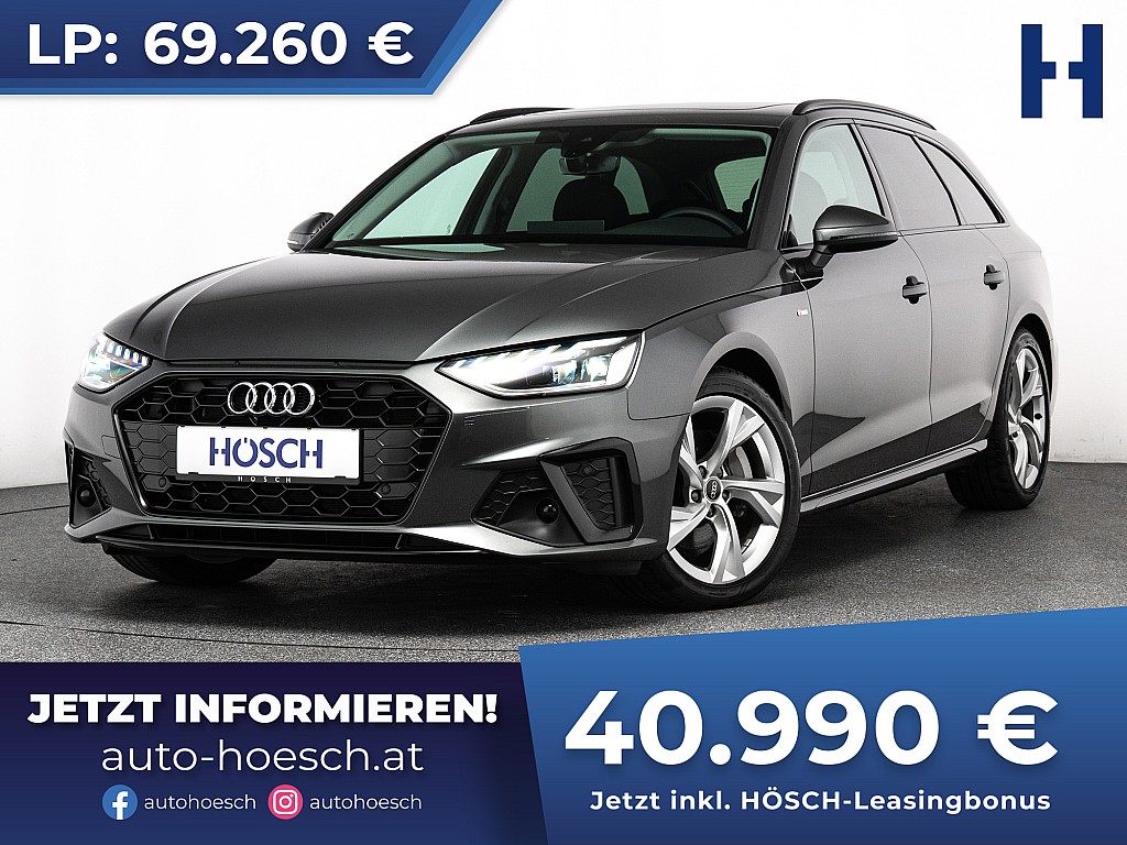 Audi A4 Avant 40 TDI S-Line BLACK PANO AKTION -41% bei Autohaus Hösch GmbH in 